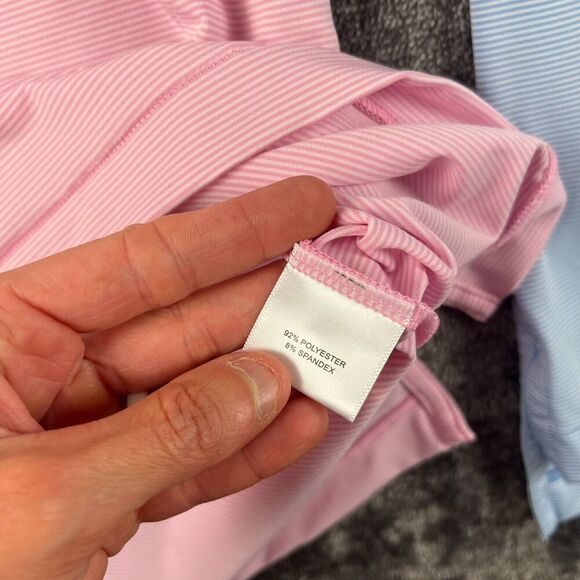 Peter Millar Summer Comfort Bundle Of 2 Polo Blue Pink Striped Golf Men's L - Picture 6 of 14